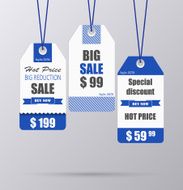 Blue vintage tag for sale template N2