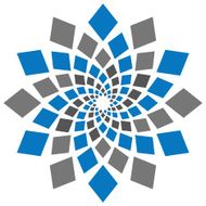 Abstract Squares Circular Element Blue Grey