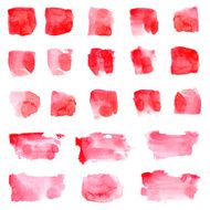 Hand drawn watercolor red stain set