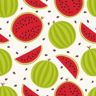 Seamless pattern with watermelons