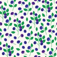 Seamless pattern with blueberry
