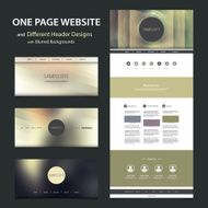 One Page Website Design Template and Different Headers N4