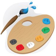 Object painting supplies paint palette and brush N2