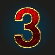 3 vector red letter with gold