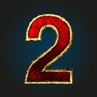 2 vector red letter with gold