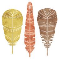 Hand painted watercolor feathers N3