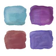 Watercolor set vintage dark paint stains