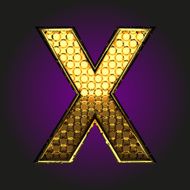x vector golden letter