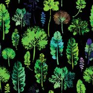 watercolor pattern of leaves seamless texture background N22