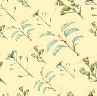 Seamless pattern with beautiful spring flowers and plants N27