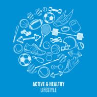 Sport Equipment Pattern Label Template N3