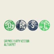 Q R S T Grunge Retro Circular Stamp Type