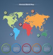 Abstract world map with pointers template N2