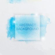 Abstract Watercolor Background with Blue Splash and Square