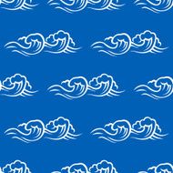 Sea waves and surf seamless pattern