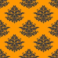 Seamless dark blue floral pattern