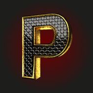 p black letter with gold