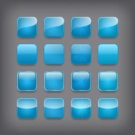 Set of blank blue buttons for you design or app