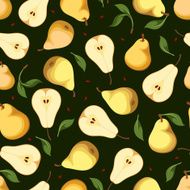 Seamless background with pears Vector illustration N2