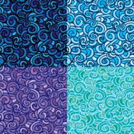 seamless patterns with abstract handdrawn waves in blue colors N2