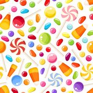 Seamless background with Halloween candies Vector illustration