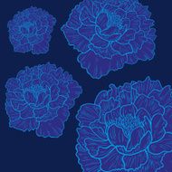 Vector background with beautiful peonies