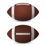American football balls set - front view side view
