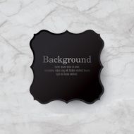 Black vintage frame on white marble background N3