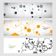 Set abstract modern pattern of hexagons circuits N10