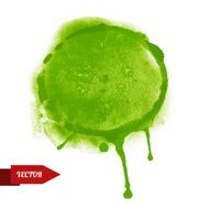 Watercolor green circle paint stain