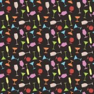 Seamless Glasses Party Time Pattern N2