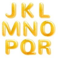 Yellow honey jelly alphabet Glossy letters N3