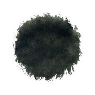 Black watercolor circle splash on white background