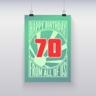 Vintage retro poster Happy birthday N5