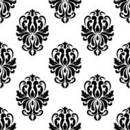 Classic black and white damask seamless pattern N2