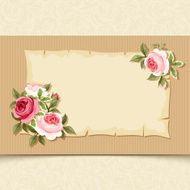 Vintage card with red and pink roses Vector eps-10