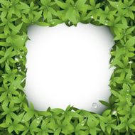 Seamless green leaves with little white flower background N3