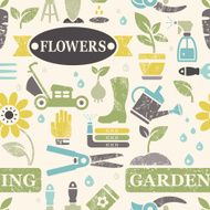 Garden and Gardening Bleached Textured Seamless Background