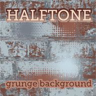 set of halftone on the grunge vector background N2