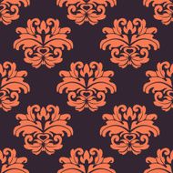 Purple and peach floral seamless pattern