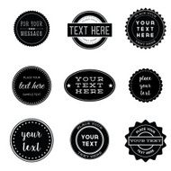 Vector Set of Retro Stamps and Badges N4