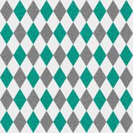 Seamless silver and turquoise glitter diamonds on white paper