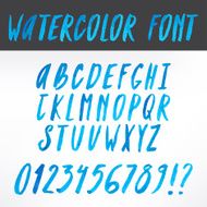 Watercolor blue font N2