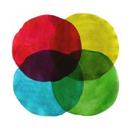 Abstract watercolor circles painted background