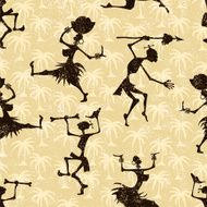 Seamless pattern with dancing people Vector illustration N2