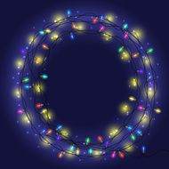 Garland frame with colorful lights