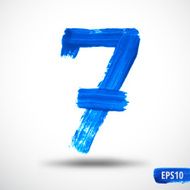 Watercolor Seven Number Grunge Background