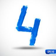 Watercolor Four Number Grunge Background