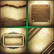 Vector wood and gold background set N32
