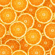 Seamless background with orange slices Vector illustration
